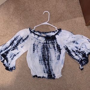 Cropped Tie-Dye Off-Shoulder Top